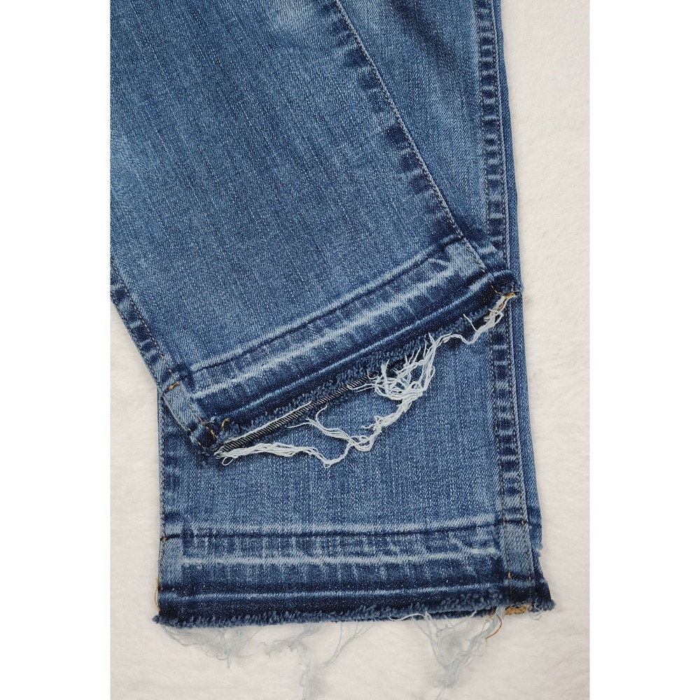 Lucky Brand Charlotte Rail Jeans Womens 6 28 Blue White Oak Distressed USA - Picture 12 of 13